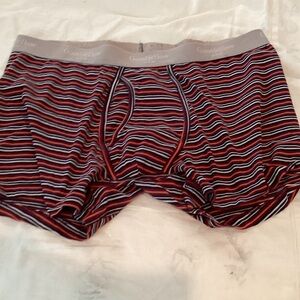 Goodfellow & Co Men's Boxer Briefs - Red and Gray Stripes. F